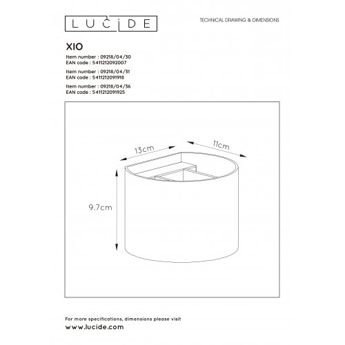 LUCIDE XIO Wall Light Round G9/4W 2700K Black, nástěnné svítidlo - obrázek