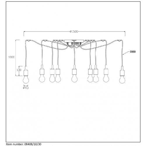 LUCIDE FIX MULTIPLE Pendant 10xE27/60W Black, závěsné svítidlo, lustr - obrázek