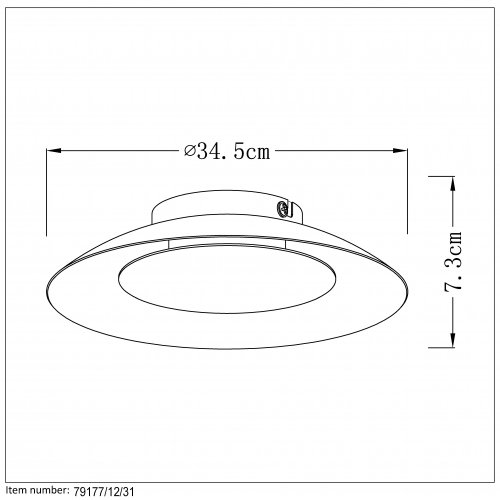 LUCIDE FOSKAL Ceiling Light LED 6W D34,5cm White, stropní svítidlo - obrázek