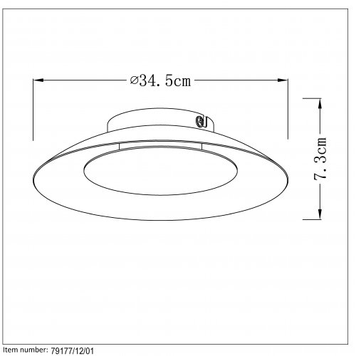 LUCIDE FOSKAL Ceiling Light LED 6W D34,5cm Brass, stropní svítidlo - obrázek