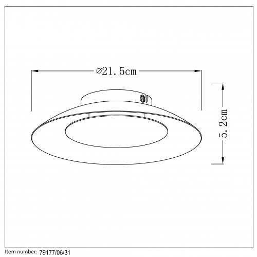 LUCIDE FOSKAL Ceiling Light LED 6W D21,5cm White, stropní svítidlo - obrázek