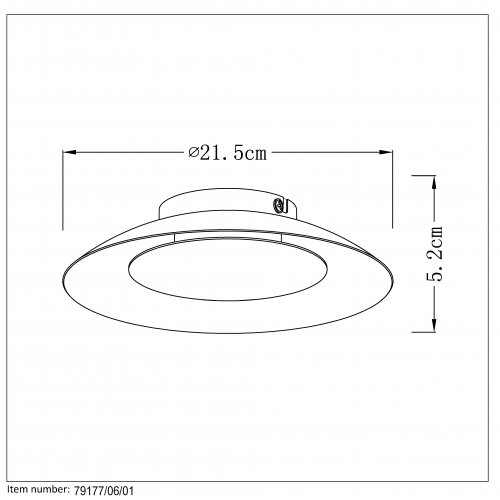 LUCIDE FOSKAL Ceiling Light LED 6W D21,5cm Brass, sropní svítidlo - obrázek