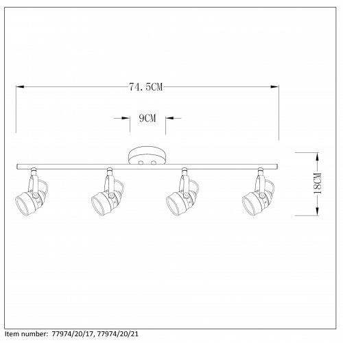 LUCIDE CIGAL Spot LED 4xGU10/5W 2700K Red Copper, bodové svítidlo, bodovka - obrázek
