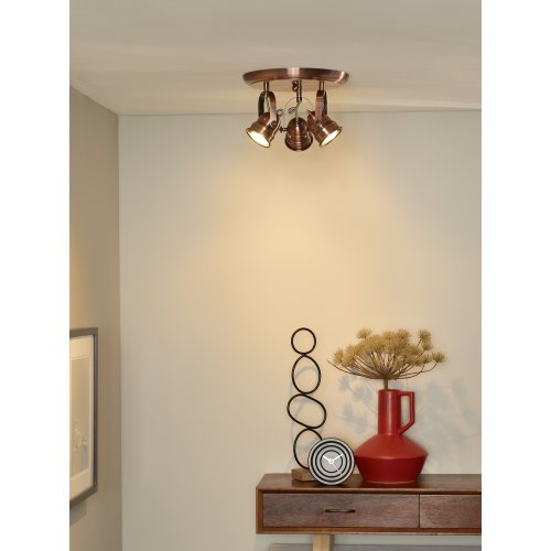 LUCIDE CIGAL Spot LED 3xGU10/5W  2700K Red Copper, bodové svítidlo, bodovka - obrázek