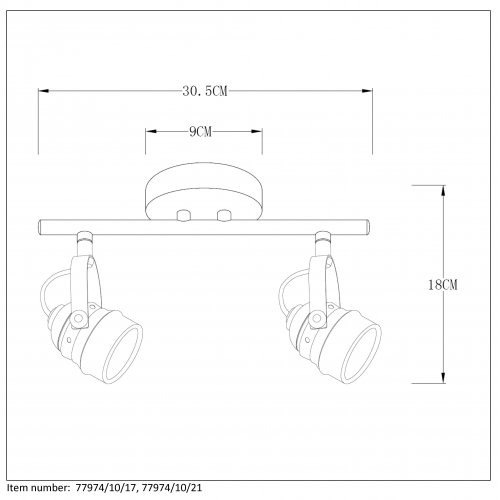 LUCIDE CIGAL Spot LED 2xGU10/5W 2700K Red Copper, bodové svítidlo, bodovka - obrázek