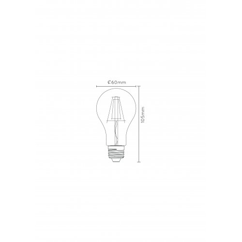 LUCIDE Bulb LED A60 Filament E27/5W 450LM 2700K Frosted, žárovka, zářivka - obrázek