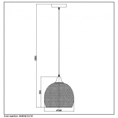 LUCIDE MESH Pendant E27 D22cm H 20cm Black, závěsné svítidlo, lustr - obrázek