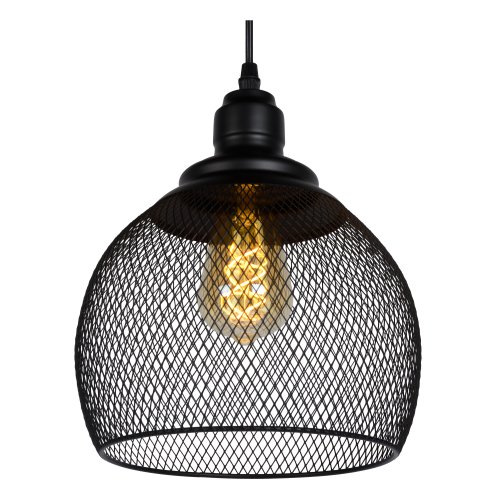 LUCIDE MESH Pendant E27 D22cm H 20cm Black, závěsné svítidlo, lustr - obrázek