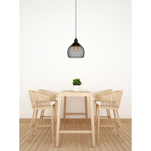 LUCIDE MESH Pendant E27 D22cm H 20cm Black, závěsné svítidlo, lustr - obrázek