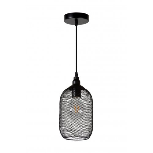 LUCIDE MESH Pendant E27 D15cm H 29cm Black, závěsné svítidlo, lustr - obrázek