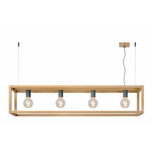 LUCIDE ORIS Pendant 4xE27 L120cm Light Wood, závěsné svítidlo, lustr - obrázek