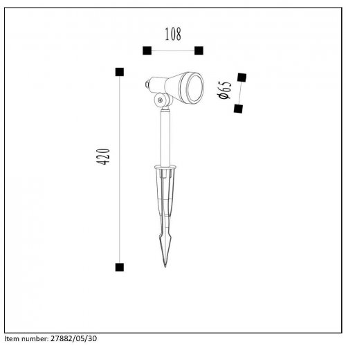 LUCIDE SPIKE Spot LED GU10/5W 320LM Black, venkovní svítidlo - obrázek