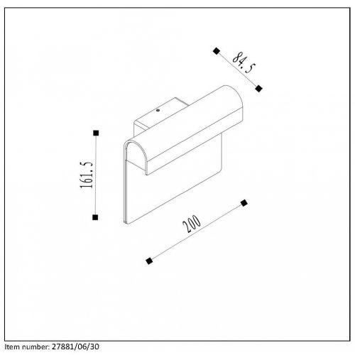 LUCIDE THESI LED Wall Light 6W IP54 3000K Black, venkovní svítidlo - obrázek