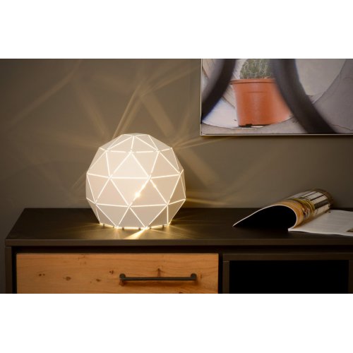 LUCIDE OTONA Table Lamp D25cm E27/60W White, stolní lampa - obrázek