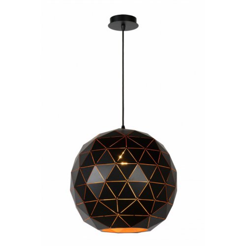 LUCIDE OTONA Pendant E27/60W D40cm Black, závěsné svítidlo, lustr - obrázek