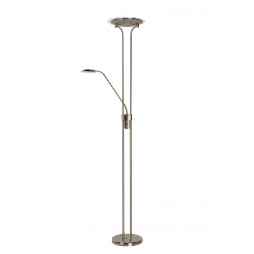 LUCIDE CHAMPION-LED Floor Lamp 20W+4W H180cm Satin Chrome, stojací lampa - obrázek