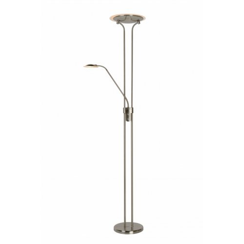 LUCIDE CHAMPION-LED Floor Lamp 20W+4W H180cm Satin Chrome, stojací lampa