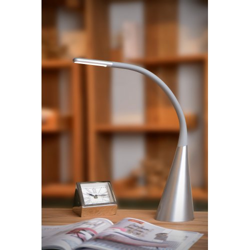 LUCIDE GOOSY LED Desk Lamp 4W 3000K 430LM Silver, stolní lampa - obrázek