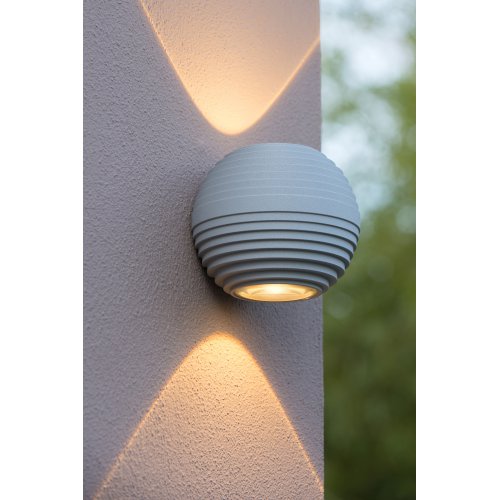 LUCIDE AYO Wall Light LED 2x3W IP54 Grey, venkovní svítidlo - obrázek