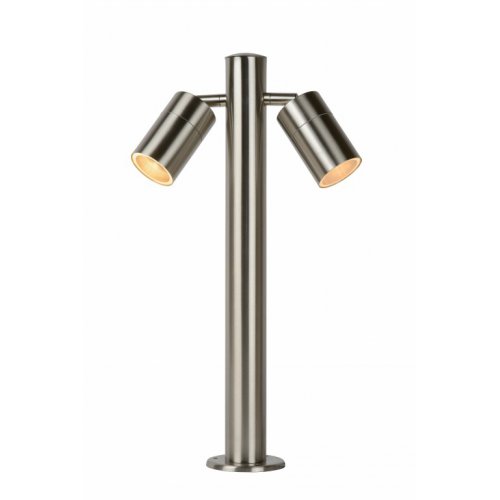 LUCIDE ARNE-LED Bollard H50cm 2xGU10/5W Satin Chrome, venkovní svítidlo - obrázek