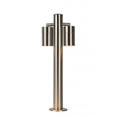 LUCIDE ARNE-LED Bollard H50cm 2xGU10/5W Satin Chrome, venkovní svítidlo - obrázek