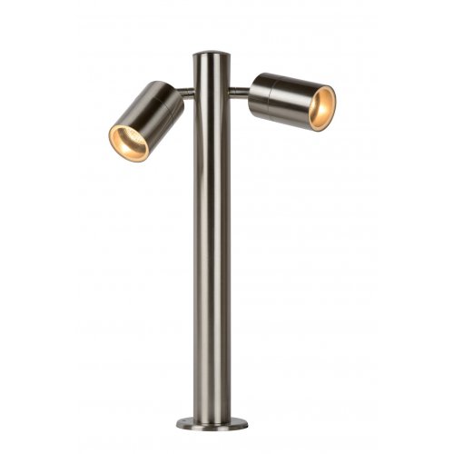 LUCIDE ARNE-LED Bollard H50cm 2xGU10/5W Satin Chrome, venkovní svítidlo - obrázek