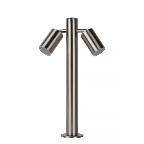 LUCIDE ARNE-LED Bollard H50cm 2xGU10/5W Satin Chrome, venkovní svítidlo - obrázek