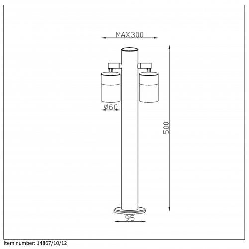 LUCIDE ARNE-LED Bollard H50cm 2xGU10/5W Satin Chrome, venkovní svítidlo - obrázek