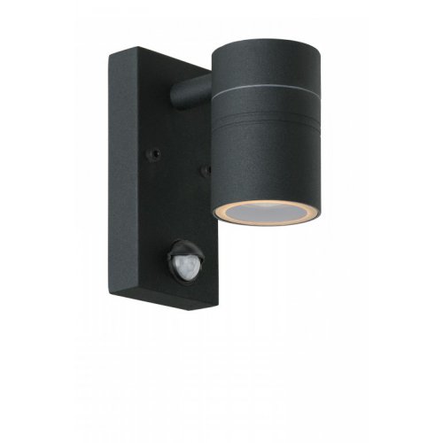 LUCIDE ARNE-LED Wall Light+senzor pohybu 1xGU10/5W Black, venkovní svítidlo