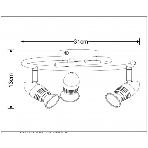 LUCIDE CARO-LED Spot Bow 3xGU10/5W Satin Chrome, bodové svítidlo, bodovka - obrázek