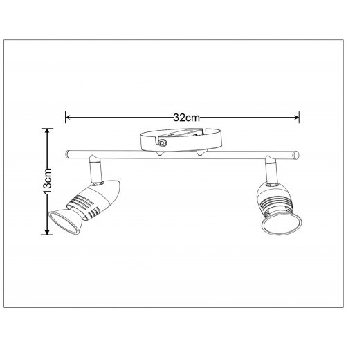 LUCIDE CARO-LED Wall Spot 2xGU10/5W L32 H12.5 Satin Chrome, bodové svítidlo, bodovka - obrázek