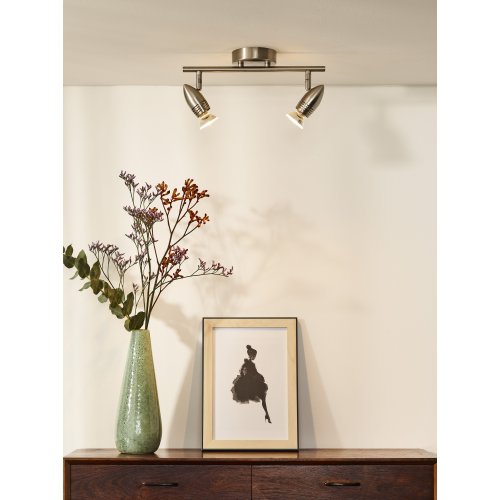 LUCIDE CARO-LED Wall Spot 2xGU10/5W L32 H12.5 Satin Chrome, bodové svítidlo, bodovka - obrázek