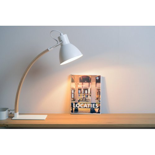 LUCIDE CURF Desk Lamp E27/60W White, stolní lampa - obrázek