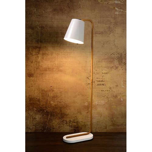 LUCIDE CONA FloorLamp E27 L38 W21 H140cm White, stojací lampa - obrázek