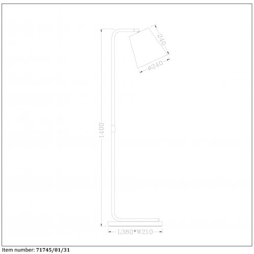 LUCIDE CONA FloorLamp E27 L38 W21 H140cm White, stojací lampa - obrázek