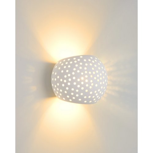 LUCIDE GIPSY Wall Light Round G9 15x12x11cm White, nástěnné svítidlo - obrázek