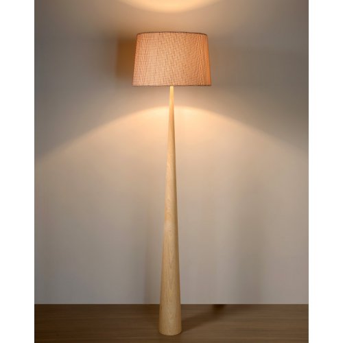 LUCIDE CONOS Floor lamp E27 H76 D48cm Light Wood, stojací lampa - obrázek