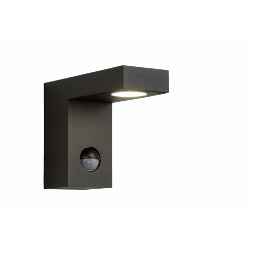 LUCIDE TEXAS-IR Wall Light IP54 H12 L15 LED 6W senzor pohybu, Black, venkovní svítidlo - obrázek