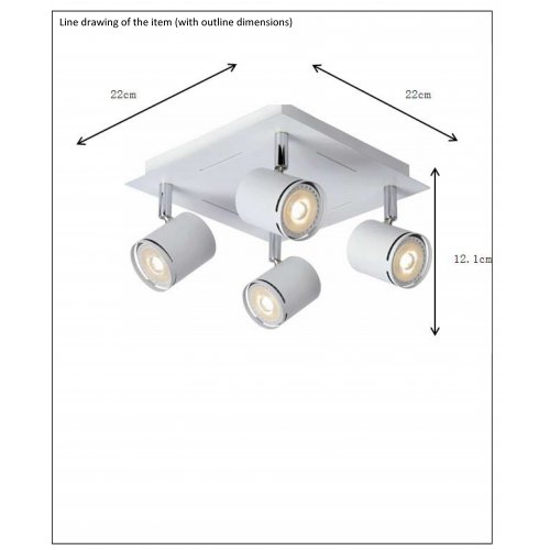 LUCIDE RILOU Spot LED 4x5W White, bodové svítidlo, bodovka - obrázek