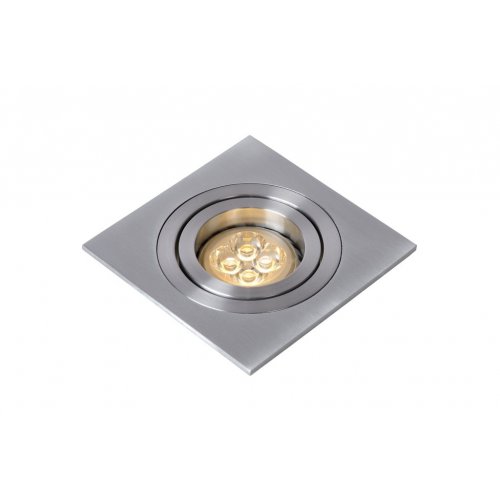 LUCIDE TUBE Spot Square D9cm GU10 Satin Chrome, bodové svítidlo, bodovka - obrázek