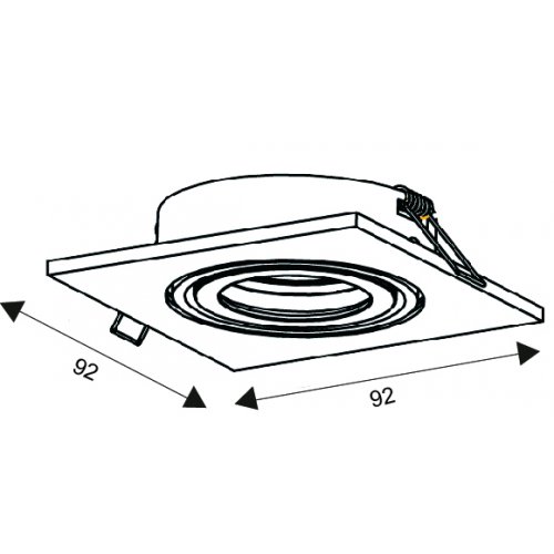 LUCIDE TUBE Spot Square D9cm GU10 Satin Chrome, bodové svítidlo, bodovka - obrázek