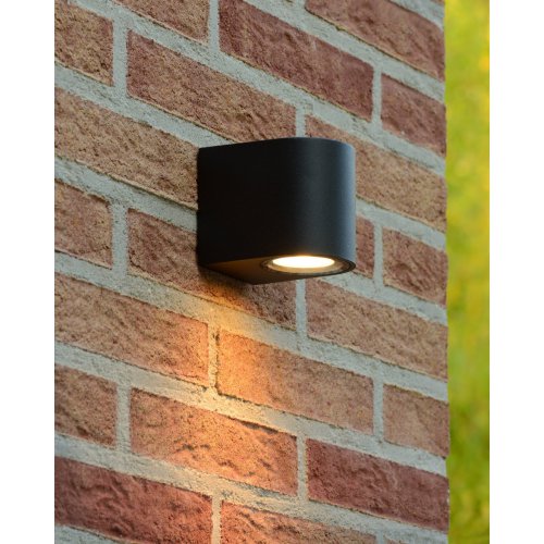 LUCIDE ZORA-LED Wall Light GU10/5W Black, venkovní svítidlo - obrázek