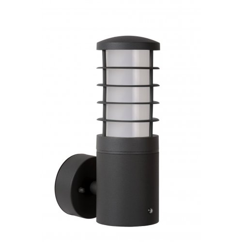 LUCIDE SOLID Wall Light IP54 E27 H25 W15cm Black, venkovní svítidlo - obrázek