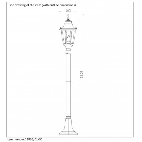 LUCIDE Outdoor lighting post H110cm E27/60W Black, venkovní svítidlo - obrázek