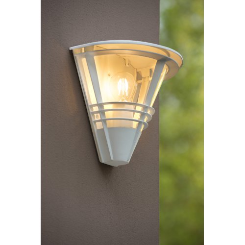 LUCIDE LIVIA Wall light IP44 E27 L27 H25cm White, venkovní svítidlo - obrázek