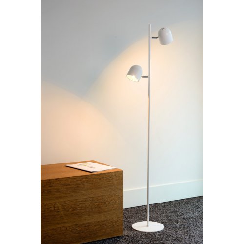 LUCIDE SKANSKA-LED Floor lamp 2x4W H140cm White, stojací lampa - obrázek