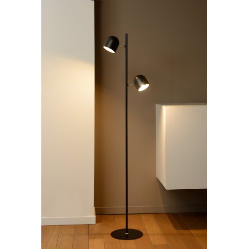 LUCIDE SKANSKA-LED Floor lamp 2x4W H140cm Black, stojací lampa - obrázek