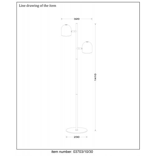 LUCIDE SKANSKA-LED Floor lamp 2x4W H140cm Black, stojací lampa - obrázek