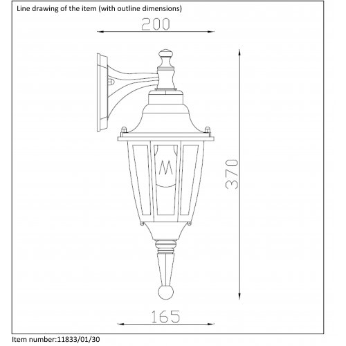 LUCIDE Outdoor lighting down H37cm E27/60W Black, venkovní svítidlo - obrázek