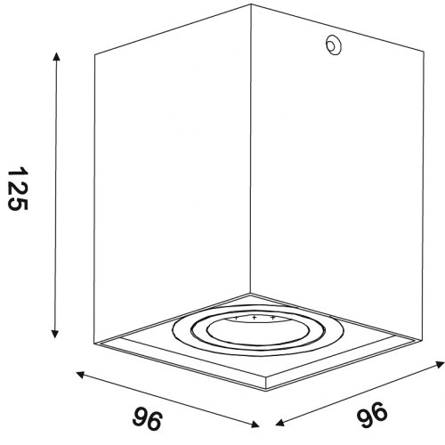 LUCIDE TUBE Spot GU10 Square 9x9x12cm White, bodové svítidlo, bodovka - obrázek